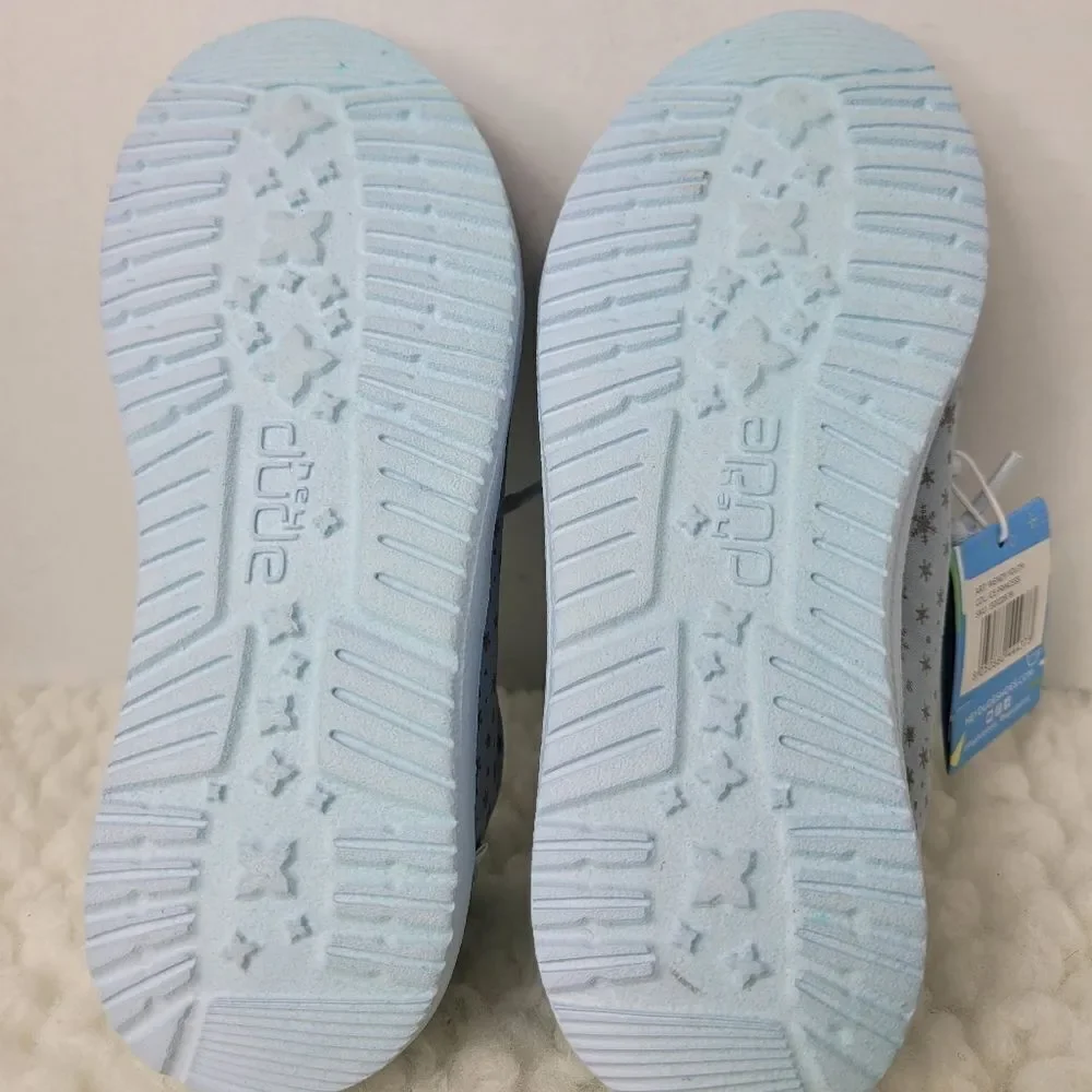 Hey Dude Wendy Kids  Size 34 Ice Princess Snowflakes Youth Slip On Shoes New Con